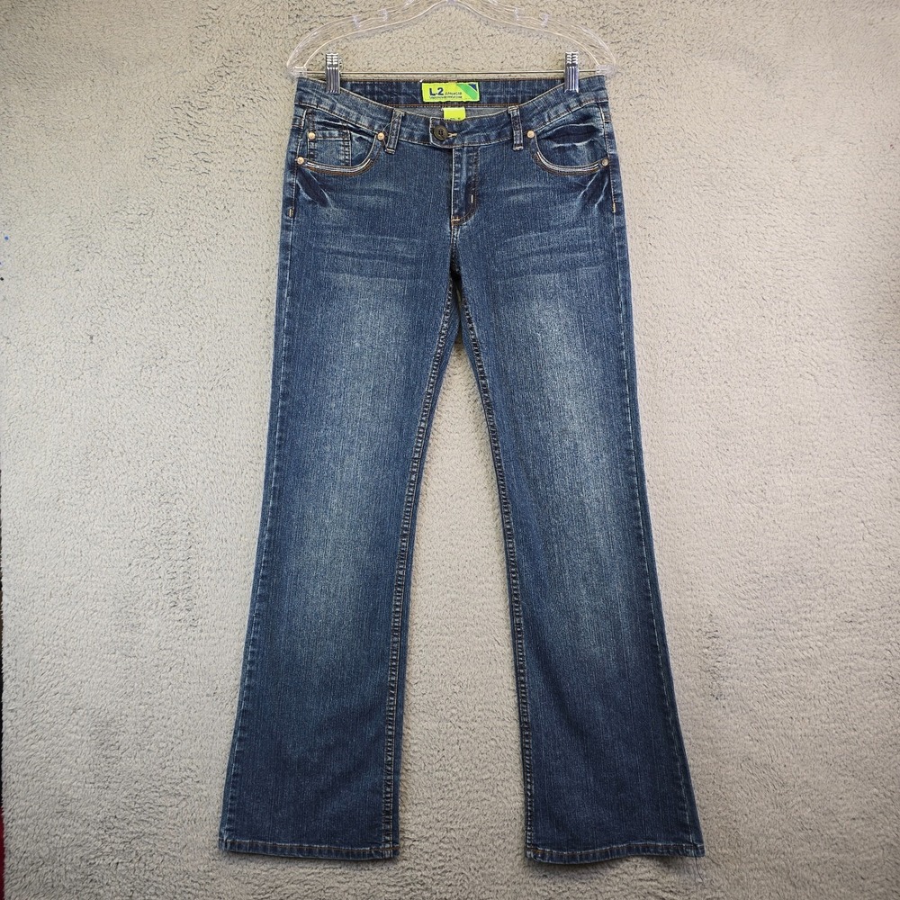 Y2K L2 Jeans‎ Wear Jeans Juniors 11 Medium Wash Bootcut Low Rise Stretchy Denim